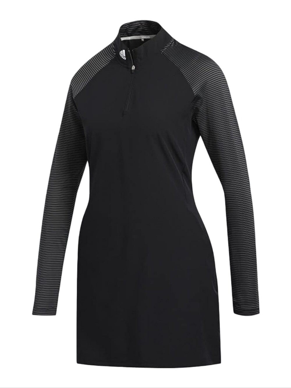 Adidas Golf Long Sleeve Dress UPF 50 Medium Black Stripe NWT